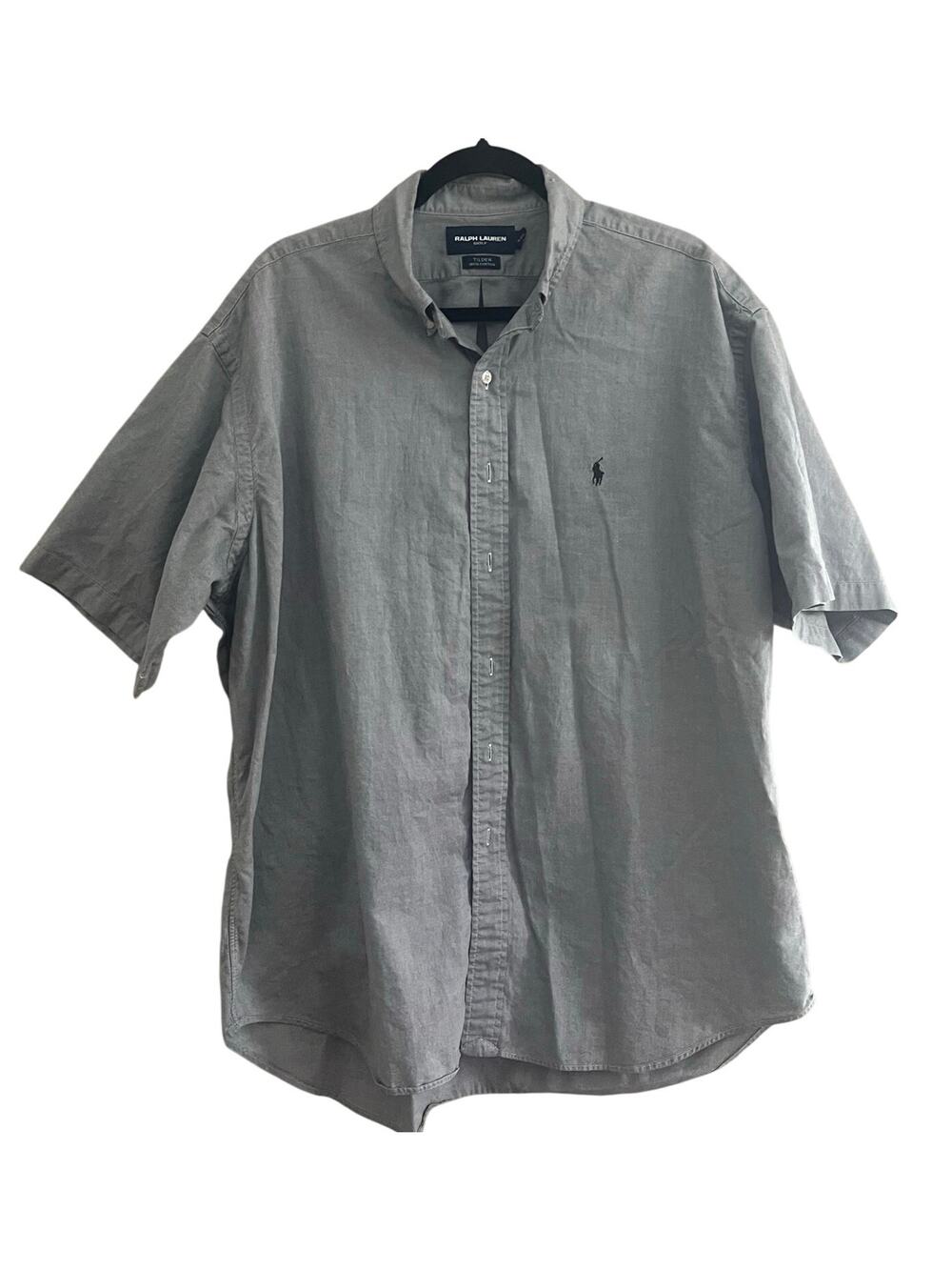 Ralph Lauren Golf Button Down Short Sleeve Shirt Tilden Men’s Blue Size XL